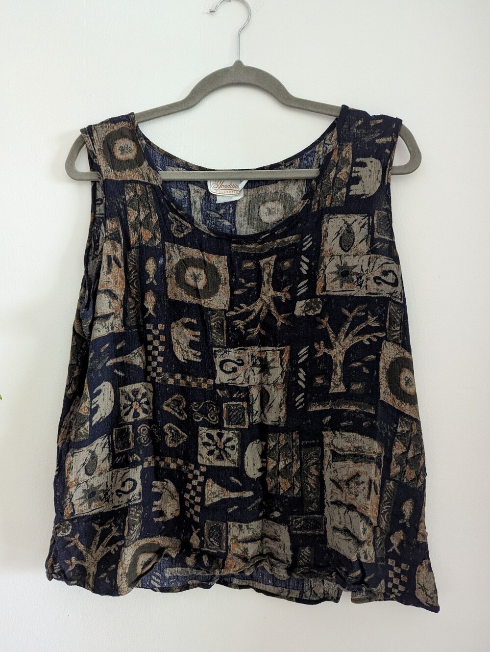 Vintage Batik Sleeveless Tank Top